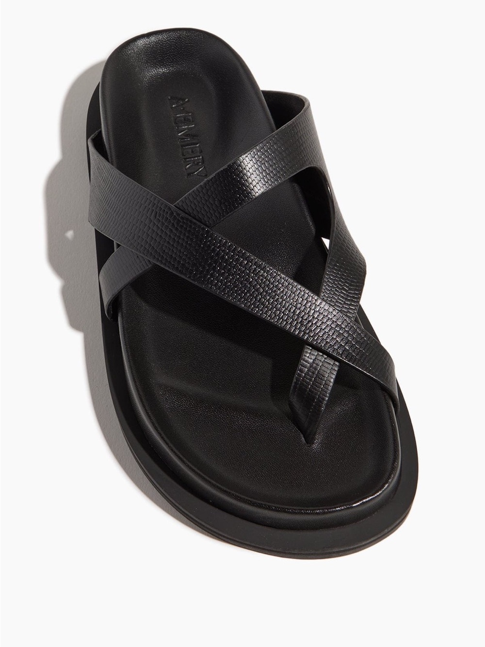 A. Emery Claude sandals in Black Lizard - sz 40/US 9 - NWOT